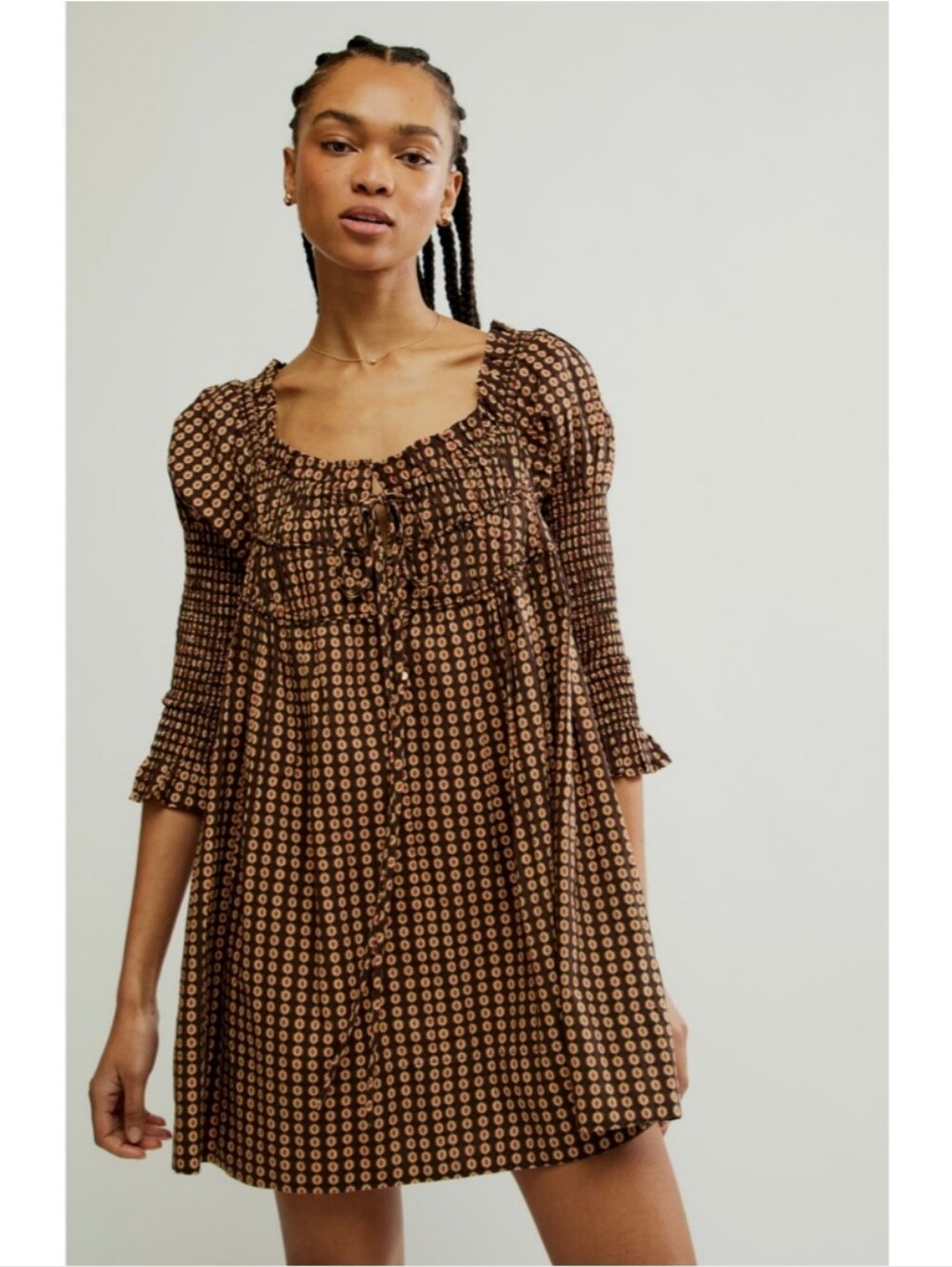 Free People Star Dip Printed Mini Dress Nwt - Picture 8 of 10